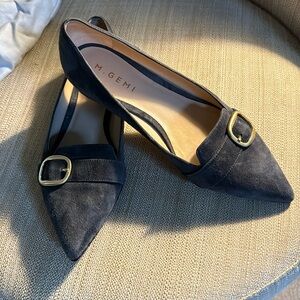 M. Gemi Suede Pointed Toe With Buckle Flats. Bag. No box